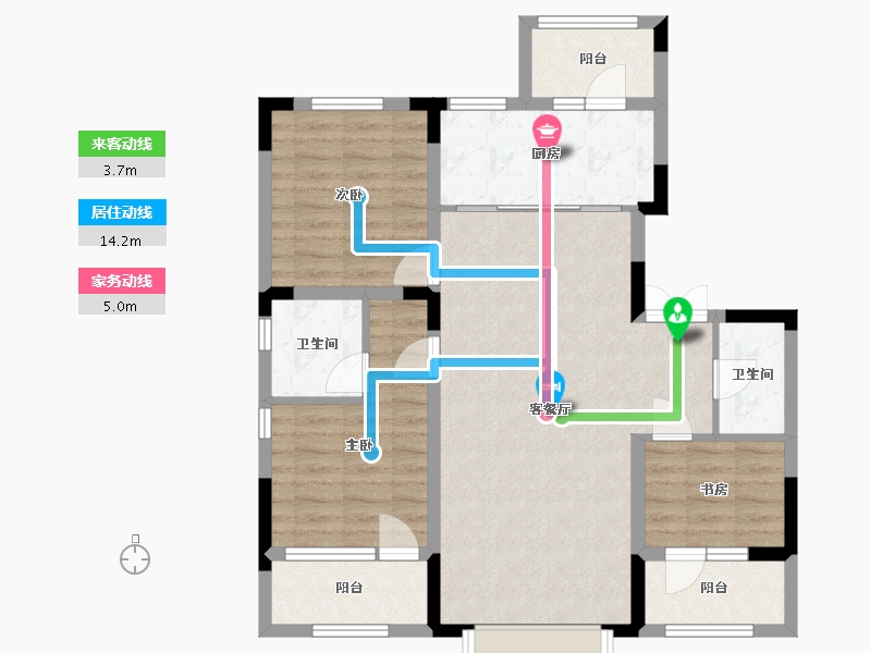 吉林省-长春市-富腾御湖壹号院-87.84-户型库-动静线