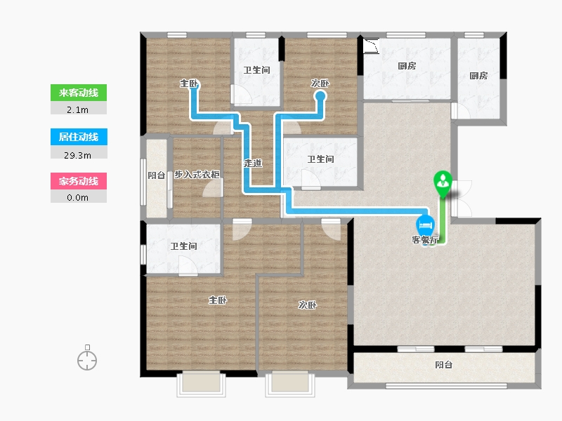 陕西省-西安市-清凉山樾-186.36-户型库-动静线