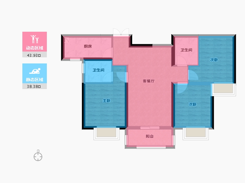 陕西省-西安市-清凉山樾-72.57-户型库-动静分区