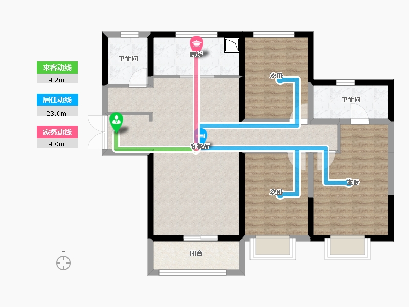 陕西省-西安市-清凉山樾-90.60-户型库-动静线