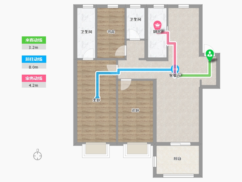 安徽省-六安市-孔雀城时代北宸-87.20-户型库-动静线