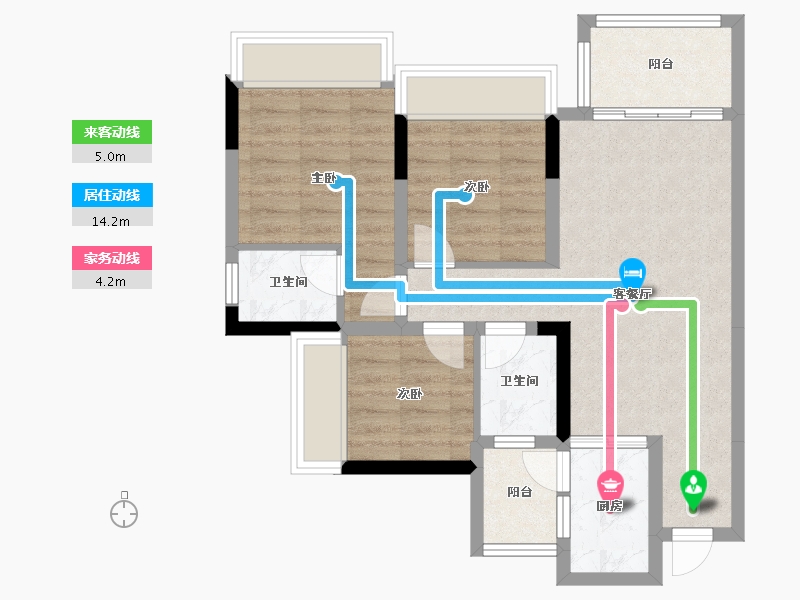 四川省-遂宁市-凯达・拉斐公馆-68.69-户型库-动静线