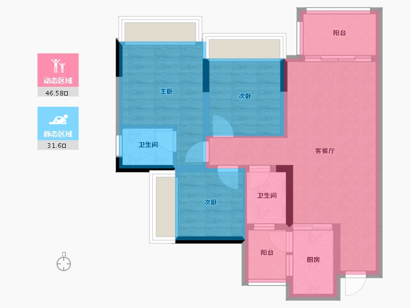 四川省-遂宁市-凯达・拉斐公馆-68.69-户型库-动静分区