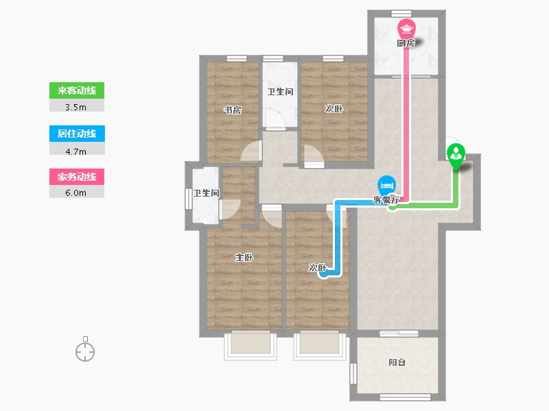 安徽省-六安市-孔雀城时代北宸-88.80-户型库-动静线