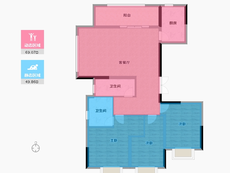 贵州省-遵义市-遵义山湖海瑞府-107.34-户型库-动静分区