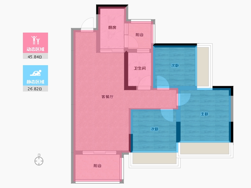 四川省-遂宁市-凯达・拉斐公馆-63.62-户型库-动静分区