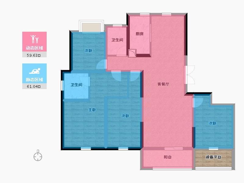 云南省-大理白族自治州-金漾首府-110.97-户型库-动静分区