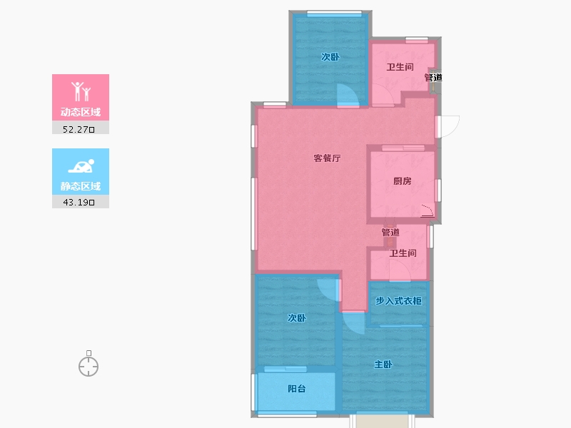 浙江省-台州市-台州万科城-84.80-户型库-动静分区