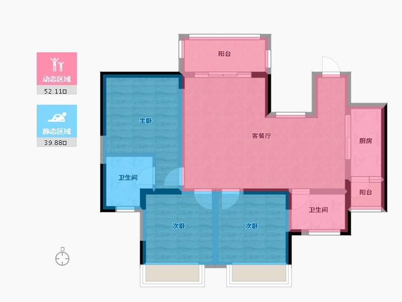 四川省-遂宁市-正泰・江湾国际-81.37-户型库-动静分区