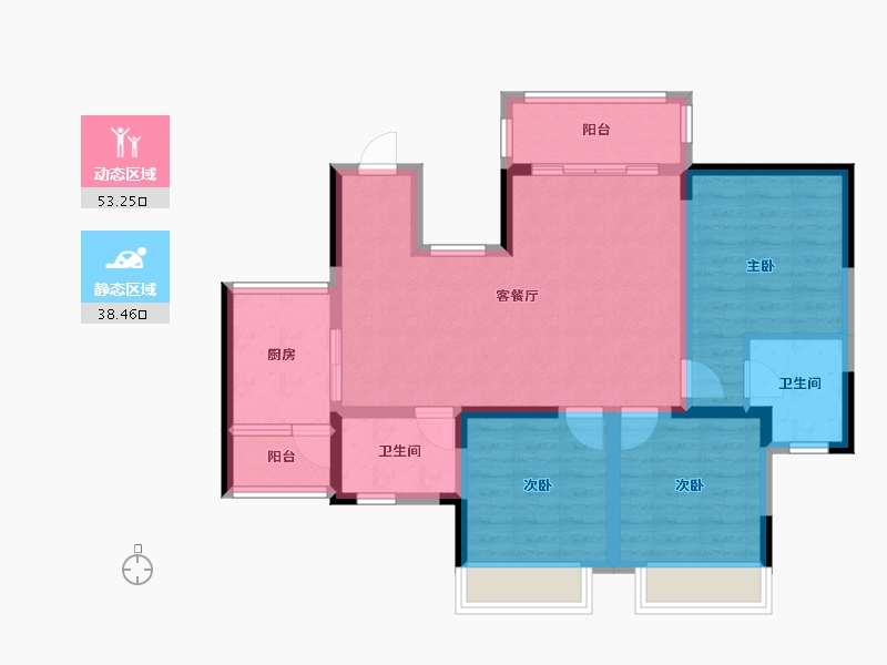 四川省-遂宁市-正泰・江湾国际-81.00-户型库-动静分区