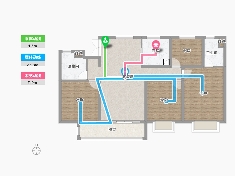 浙江省-台州市-绿地・德加公馆-108.00-户型库-动静线