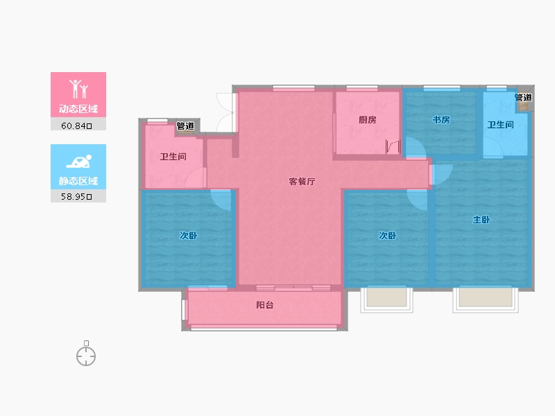 浙江省-台州市-绿地・德加公馆-108.00-户型库-动静分区