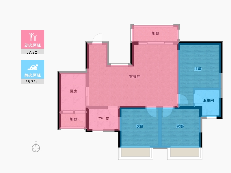 四川省-遂宁市-正泰・江湾国际-81.29-户型库-动静分区