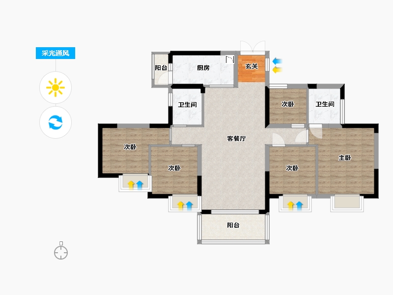 广东省-东莞市-东莞星河时代-104.57-户型库-采光通风