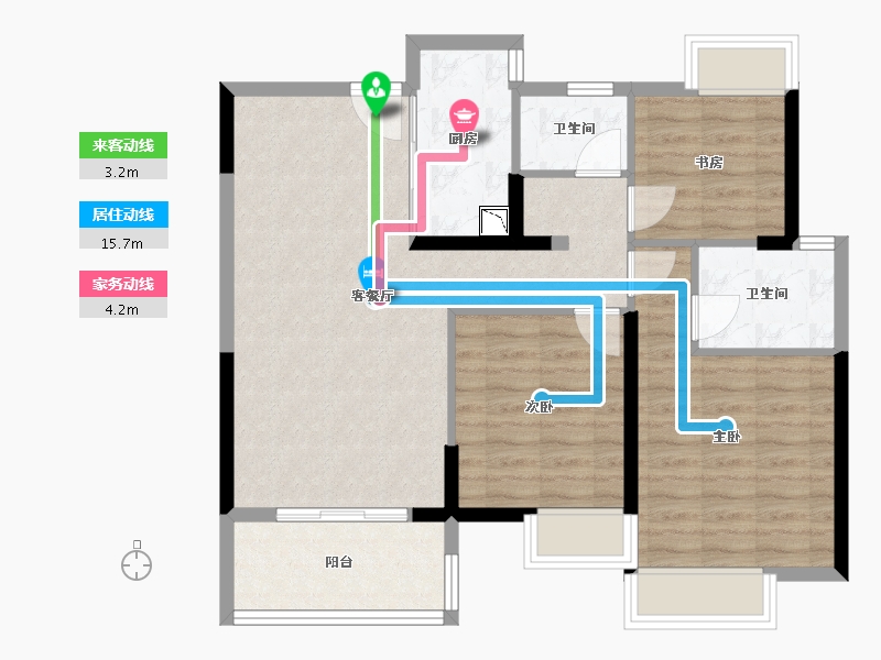 江西省-九江市-中奥天悦湾-83.00-户型库-动静线