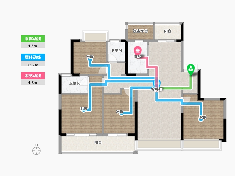 江苏省-常州市-时代天悦-130.00-户型库-动静线