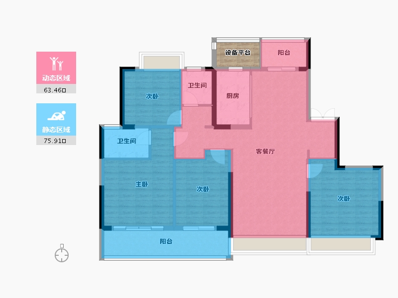 江苏省-常州市-时代天悦-130.00-户型库-动静分区