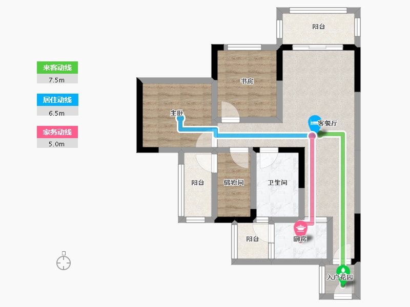 四川省-遂宁市-四季花城-65.32-户型库-动静线