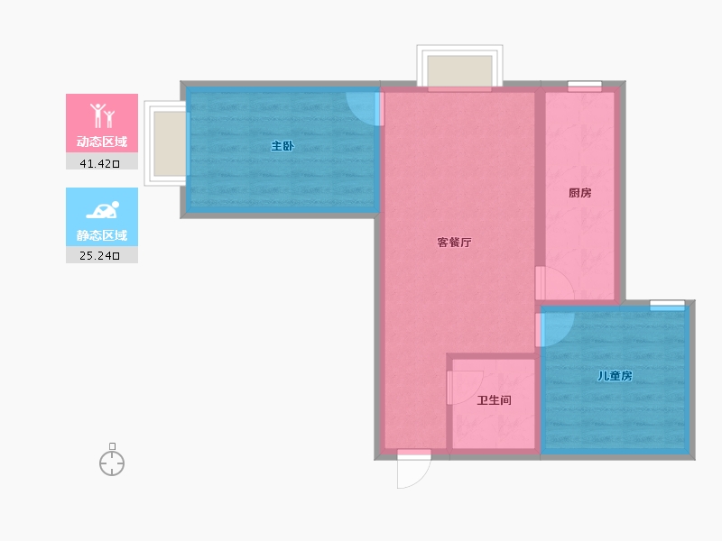 山西省-太原市-鹏程佳园-59.20-户型库-动静分区