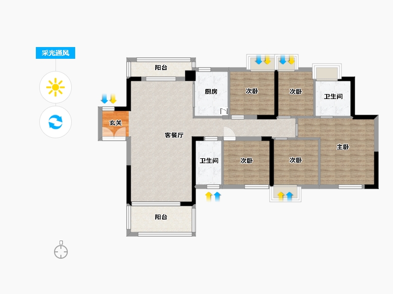 广东省-东莞市-东莞星河时代-114.33-户型库-采光通风