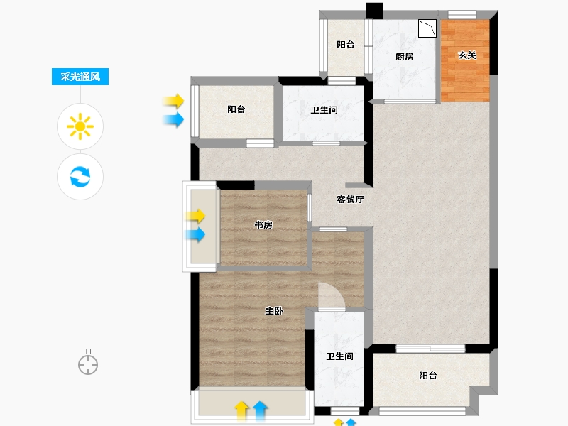 广东省-深圳市-保利阳光城四期-76.33-户型库-采光通风