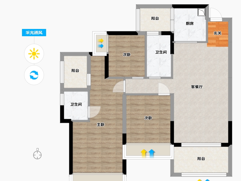 广东省-深圳市-保利阳光城四期-92.79-户型库-采光通风