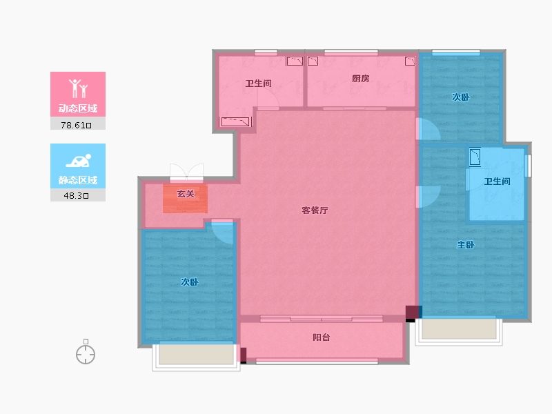 天津-天津市-融创南开宸院-114.61-户型库-动静分区