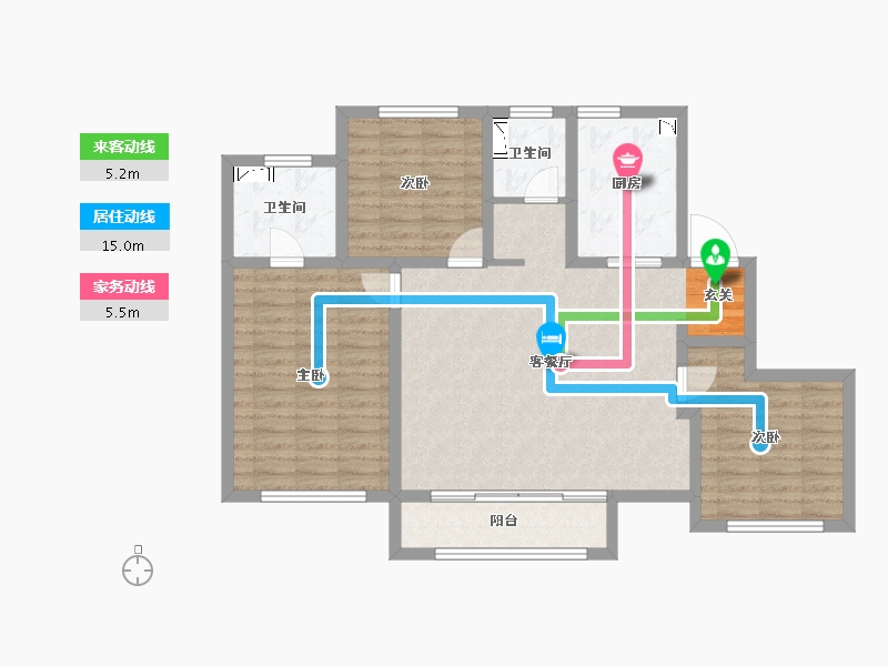 天津-天津市-中冶德贤华府-97.59-户型库-动静线