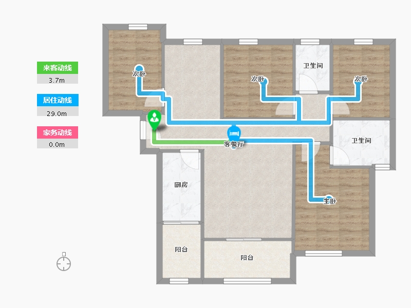 陕西省-西安市-振业泊公馆-91.91-户型库-动静线