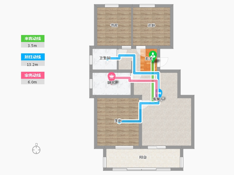 河北省-廊坊市-荣盛・花语�Z园-85.60-户型库-动静线