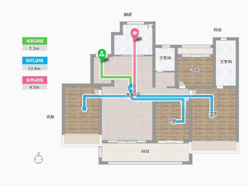 浙江省-温州市-世茂璀璨澜庭-113.60-户型库-动静线