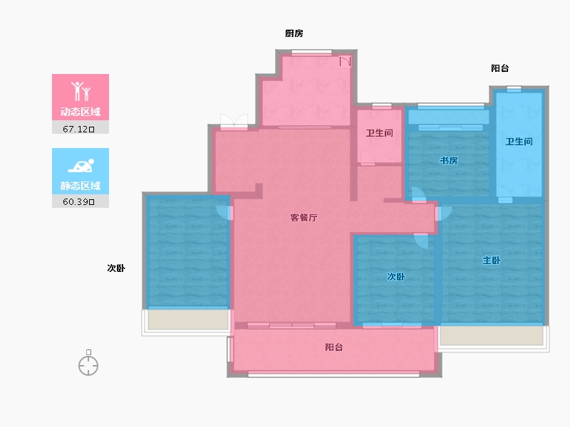 浙江省-温州市-世茂璀璨澜庭-113.60-户型库-动静分区