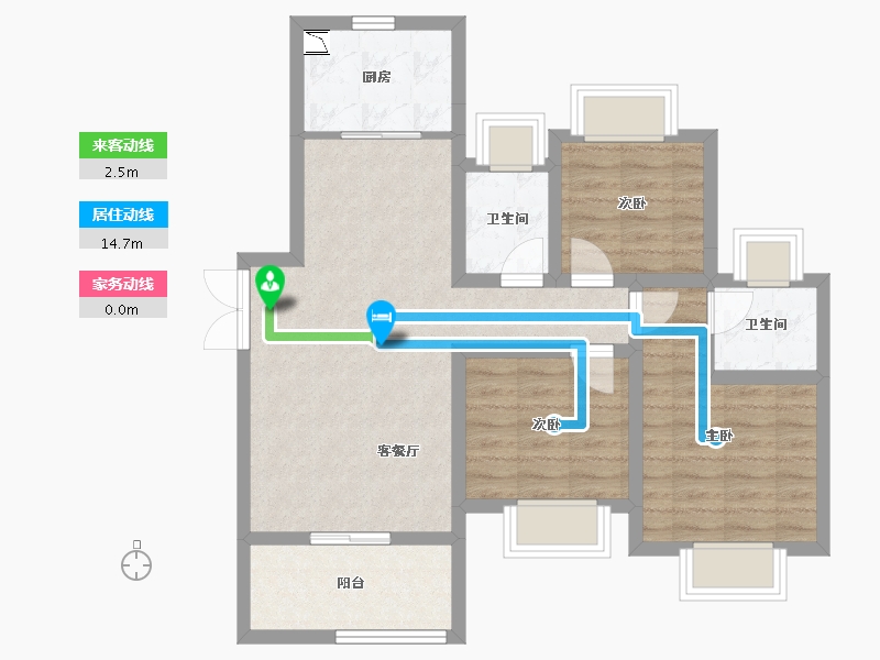 湖南省-永州市-岳麓青城·万达广场-74.00-户型库-动静线