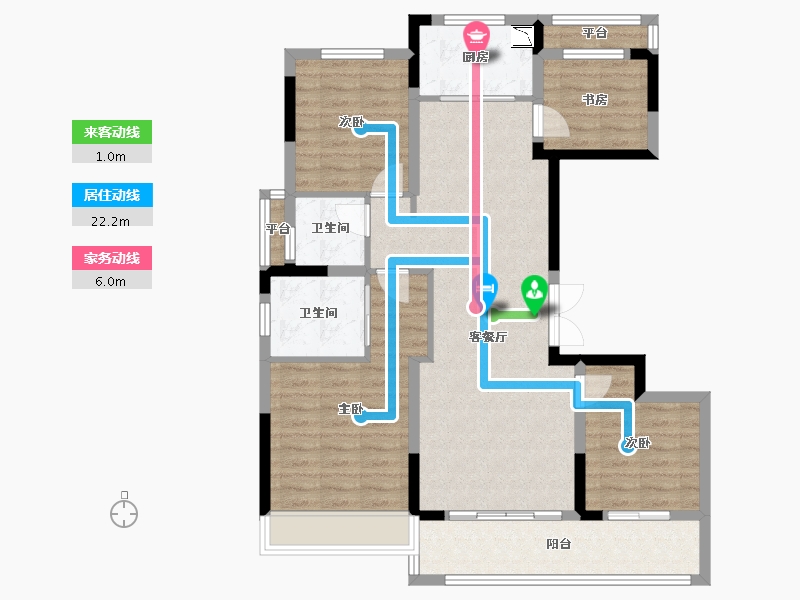 浙江省-温州市-楠盛国宾府-98.23-户型库-动静线