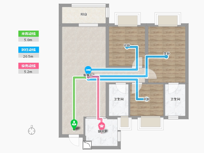 湖北省-武汉市-建发金茂玺悦-73.83-户型库-动静线