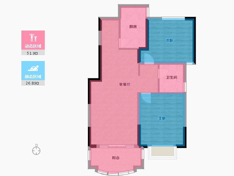 江苏省-镇江市-�u园-70.40-户型库-动静分区