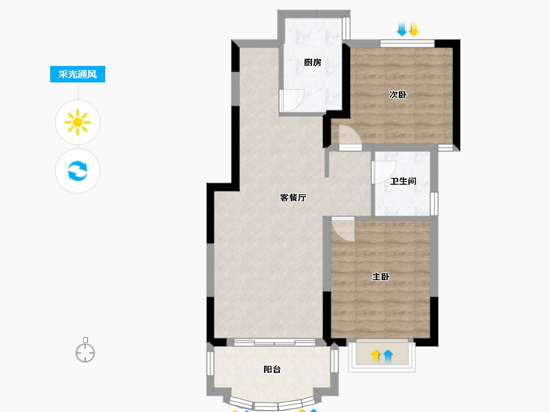 江苏省-镇江市-�u园-70.40-户型库-采光通风