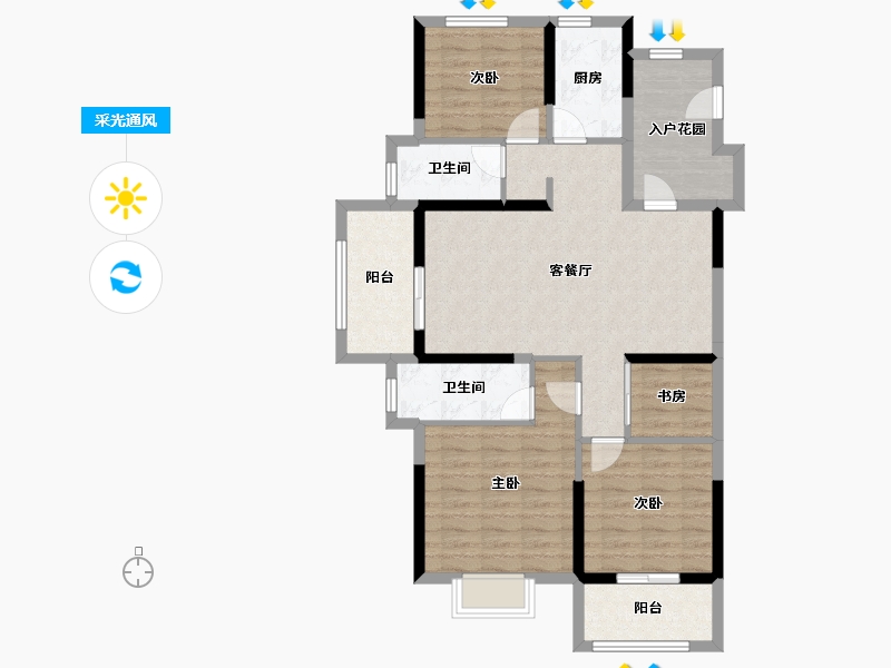 安徽省-蚌埠市-蚌埠碧桂园-98.00-户型库-采光通风