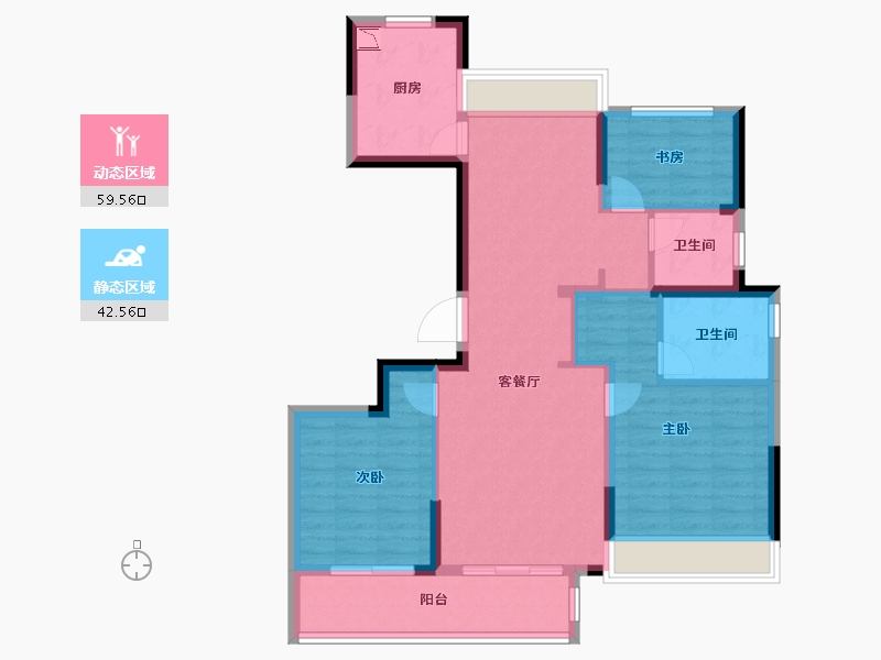 浙江省-温州市-天阳世新铭邸-91.20-户型库-动静分区