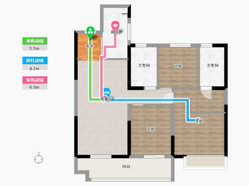 安徽省-亳州市-融创・南湖大观-98.40-户型库-动静线