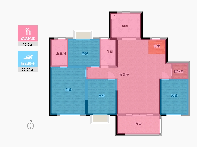 江西省-南昌市-华润万象城-114.40-户型库-动静分区