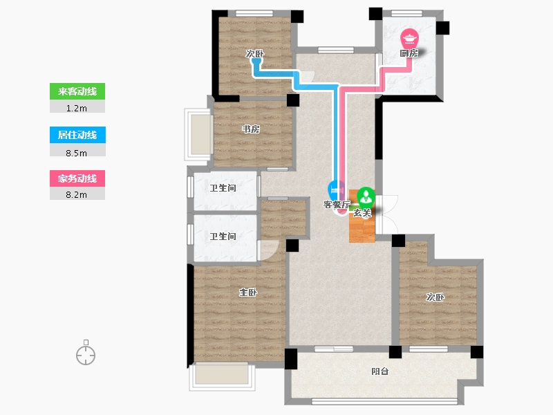 浙江省-衢州市-开化国金滨江一号-104.00-户型库-动静线