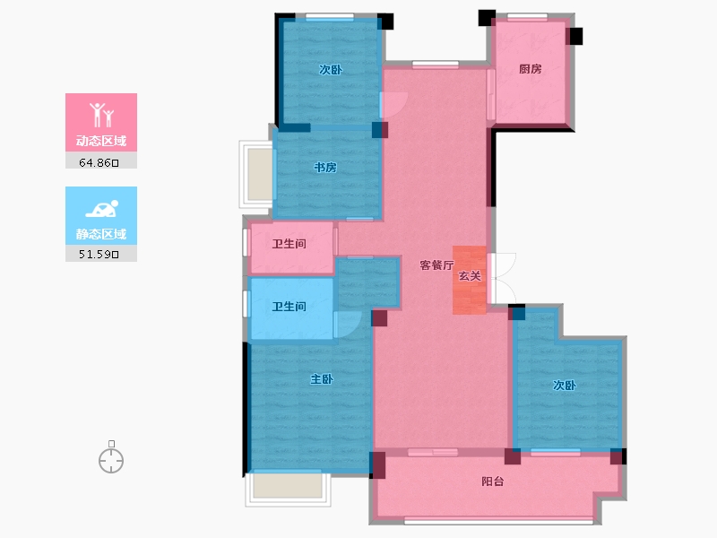 浙江省-衢州市-开化国金滨江一号-104.00-户型库-动静分区