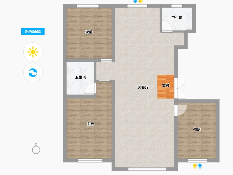 吉林省-长春市-乾宇城-97.47-户型库-采光通风