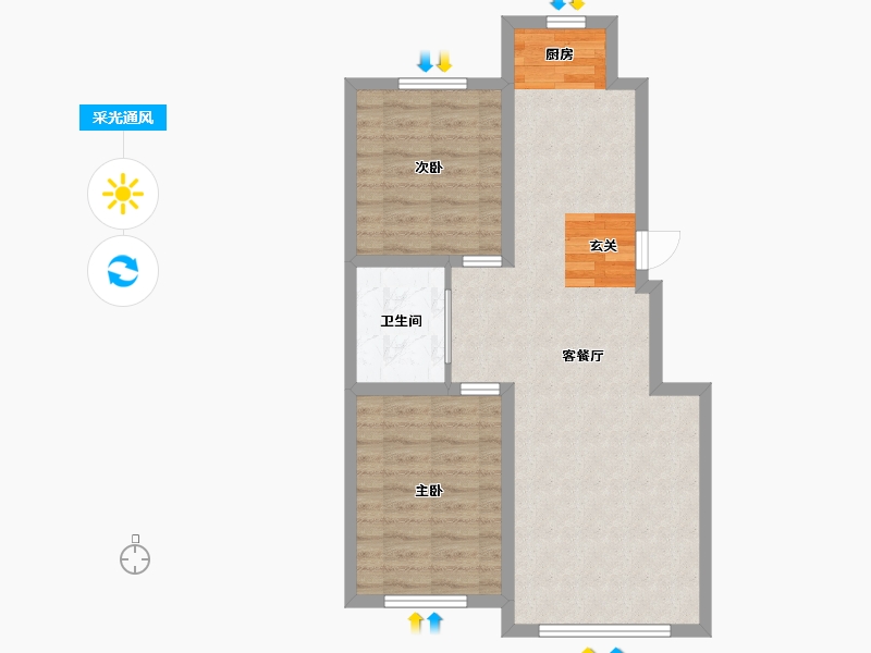 吉林省-长春市-乾宇城-65.68-户型库-采光通风