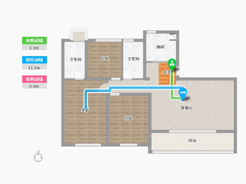 湖北省-武汉市-绿城金地凤起听澜-112.08-户型库-动静线