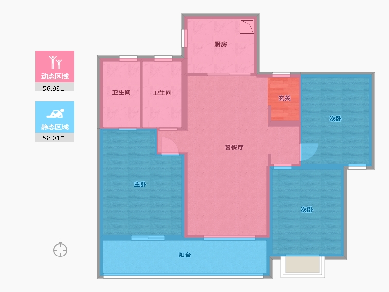 湖北省-武汉市-绿城金地凤起听澜-103.20-户型库-动静分区