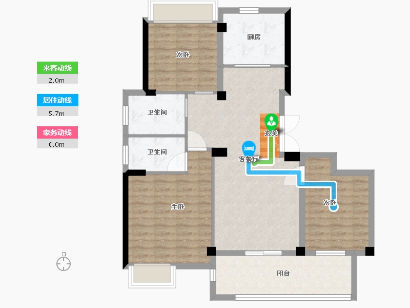 浙江省-衢州市-开化国金滨江一号-89.60-户型库-动静线