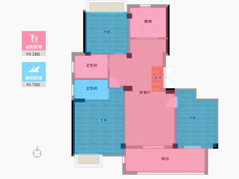 浙江省-衢州市-开化国金滨江一号-89.60-户型库-动静分区