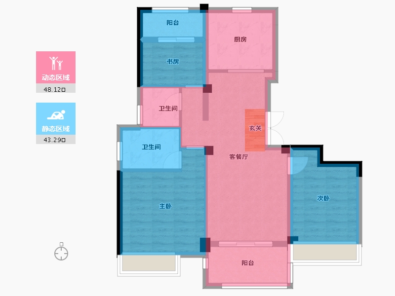 浙江省-衢州市-开化国金滨江一号-81.53-户型库-动静分区